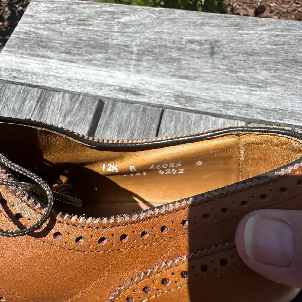Allen Edmonds Lexington Oxford Brogue Cap-Toe Men Shoes Walnut Brown 12.5 B